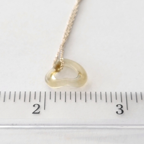 Tiffany & Co. Elsa Peretti gemstone  Open Heart pendant in Rock crystal 16". - Picture 14 of 14